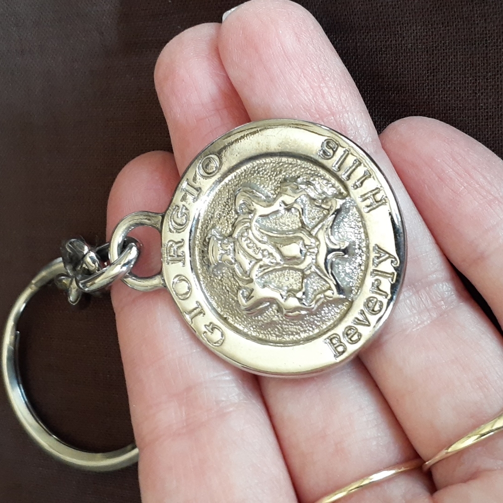 👉*RARE VINTAGE* GIORGIO OF BEVERLY HILLS KEYCHAIN👈 SILVERTONE 1980s